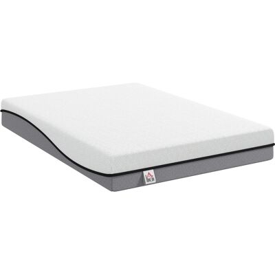 HOMCOM Doppelmatratze Gestricktes Gewebe Gel-Memory-Schaum 200L x 140B x 20H cm Grau HOMCOM Doppelmatratze Gestricktes Gewebe Gel-Memory-Schaum 200L x 140B x 20H cm Grau