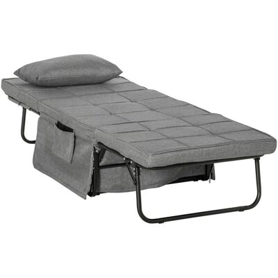 HOMCOM 4-in-1 Klappbett mit 8 cm Matratze 5-Stufen Grau 188 x 75 x 38 cm HOMCOM 4-in-1 Klappbett mit 8 cm Matratze 5-Stufen Grau 188 x 75 x 38 cm