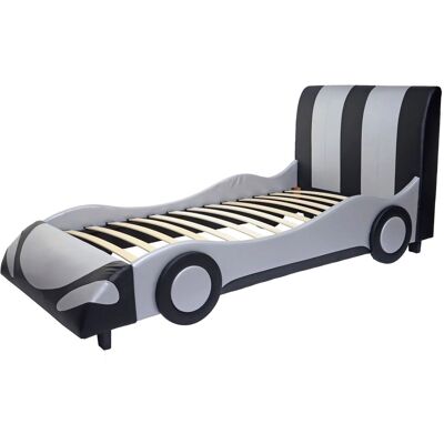 MCW Bett E14 Lattenrost Kunstleder Holz 190x100cm Schwarz-silber MCW Bett E14 Lattenrost Kunstleder Holz 190x100cm Schwarz-silber