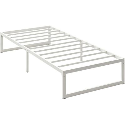 HOMCOM Bed Frame Metall 200,5L x 90,6B x 32,5H cm Weiß HOMCOM Bed Frame Metall 200,5L x 90,6B x 32,5H cm Weiß