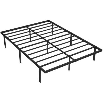 HOMCOM Bed Frame Metall 200,5L x 141B x 35,5H cm Schwarz HOMCOM Bed Frame Metall 200,5L x 141B x 35,5H cm Schwarz