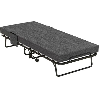 HOMCOM Klappbett mit Rollen 10 cm Matratze Abdeckung Dunkelgrau 190 x 80 x 42 cm HOMCOM Klappbett mit Rollen 10 cm Matratze Abdeckung Dunkelgrau 190 x 80 x 42 cm