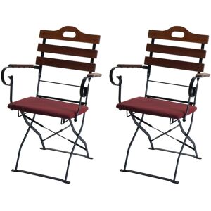 MCW 2er-Set Biergartenstuhl J40 Gastronomie-Qualität Braun Polster Rot MCW 2er-Set Biergartenstuhl J40 Gastronomie-Qualität Braun Polster Rot