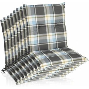 Beautissu 8er Set Sunny BK Niedriglehner Auflagen 100x50 cm in Blau Kariert Beautissu 8er Set Sunny BK Niedriglehner Auflagen 100x50 cm in Blau Kariert