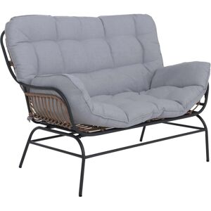 MCW 2er-Sofa P75 Gartenbank Poly-Rattan Metall Dunkelgrau Polster Hellgrau MCW 2er-Sofa P75 Gartenbank Poly-Rattan Metall Dunkelgrau Polster Hellgrau