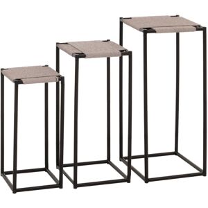 MCW 3er-Set Blumentisch N70 Stapelbar Metall Papierseil Grau MCW 3er-Set Blumentisch N70 Stapelbar Metall Papierseil Grau
