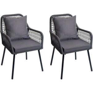MCW Gartenstuhl O12 2er-Set Sitz-/Rückenpolster Aluminium Anthrazit Bezug Dunkelgrau MCW Gartenstuhl O12 2er-Set Sitz-/Rückenpolster Aluminium Anthrazit Bezug Dunkelgrau