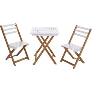 MCW Sitzgruppe P71 Akazie Holz Klappbar Natur-Weiß MCW Sitzgruppe P71 Akazie Holz Klappbar Natur-Weiß