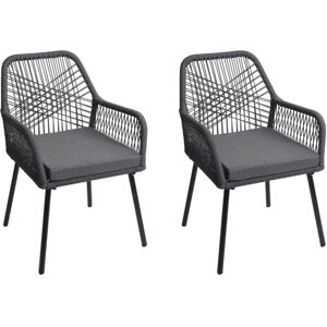 MCW Gartenstuhl O12 2er-Set Sitzpolster Aluminium Anthrazit Bezug Dunkelgrau MCW Gartenstuhl O12 2er-Set Sitzpolster Aluminium Anthrazit Bezug Dunkelgrau