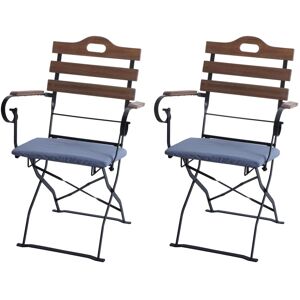 MCW 2er-Set Biergartenstuhl J40 Gastronomie-Qualität Hellbraun Polster Blau MCW 2er-Set Biergartenstuhl J40 Gastronomie-Qualität Hellbraun Polster Blau