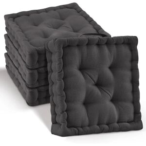 Beautissu Mila Stuhlkissen 50x50x10cm Anthrazit 4tlg Beautissu Mila Stuhlkissen 50x50x10cm Anthrazit 4tlg