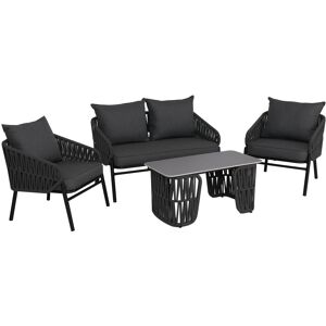 MCW Gartengarnitur P90 Seilgeflecht Anthrazit MCW Gartengarnitur P90 Seilgeflecht Anthrazit