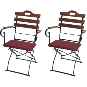 MCW 2er-Set Biergartenstuhl J40 Gastronomie-Qualität Hellbraun Polster Rot MCW 2er-Set Biergartenstuhl J40 Gastronomie-Qualität Hellbraun Polster Rot