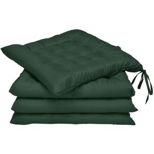 Beautissu 4er Set Stuhlkissen 40x40 mit Bändern Lea Dunkelgrün Beautissu 4er Set Stuhlkissen 40x40 mit Bändern Lea Dunkelgrün
