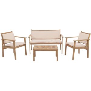 MCW Garten-Garnitur O19 Holz Akazie Stoff Kissen Beige MCW Garten-Garnitur O19 Holz Akazie Stoff Kissen Beige