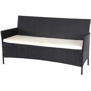 MCW 3-Sitzer Poly-Rattan Gartenbank Hamar Anthrazit Kissen Creme MCW 3-Sitzer Poly-Rattan Gartenbank Hamar Anthrazit Kissen Creme