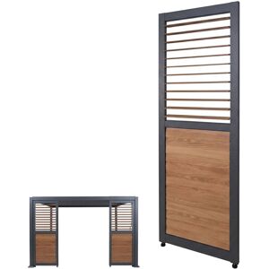 MCW Lamellenwand Für Pergola P65 Aluminium 220x68cm Holzoptik Anthrazit MCW Lamellenwand Für Pergola P65 Aluminium 220x68cm Holzoptik Anthrazit