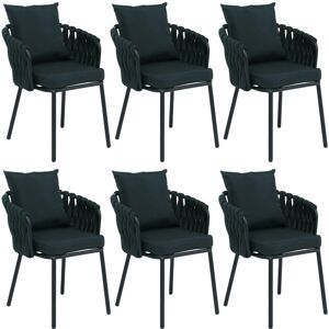 MCW 6er-Set Aluminium-Esszimmerstuhl P89 Seilgeflecht Rope Grün MCW 6er-Set Aluminium-Esszimmerstuhl P89 Seilgeflecht Rope Grün