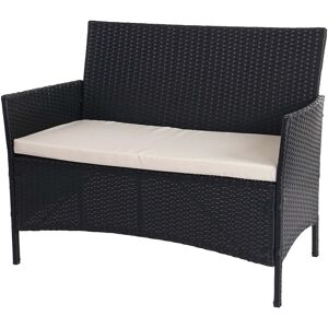 MCW Poly-Rattan Gartenbank Hamar anthrazit Kissen Creme MCW Poly-Rattan Gartenbank Hamar anthrazit Kissen Creme