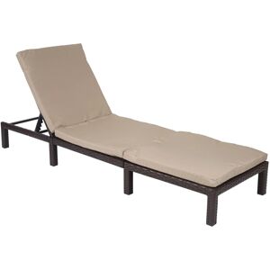 MCW Poly-Rattan Sonnenliege A51 Basic Braun Kissen Creme MCW Poly-Rattan Sonnenliege A51 Basic Braun Kissen Creme