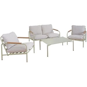 MCW Gartengarnitur O11 4-teilig Olefin Hellgrün Polster Beige MCW Gartengarnitur O11 4-teilig Olefin Hellgrün Polster Beige