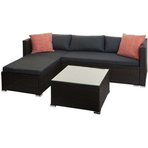 MCW Poly-Rattan Garnitur F57 5-teilig Braun Kissen Dunkelgrau mit Deko-Kissen MCW Poly-Rattan Garnitur F57 5-teilig Braun Kissen Dunkelgrau mit Deko-Kissen