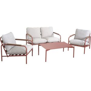 MCW Gartengarnitur O11 4-teilig Olefin Terrakotta Polster Beige MCW Gartengarnitur O11 4-teilig Olefin Terrakotta Polster Beige