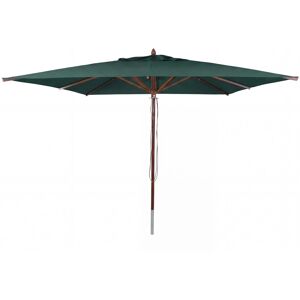MCW Gastronomie Holz-Sonnenschirm C57b Polyester/Holz Eckig 4x4m Seilzug Stoßsicher Dunkelgrün MCW Gastronomie Holz-Sonnenschirm C57b Polyester/Holz Eckig 4x4m Seilzug Stoßsicher Dunkelgrün