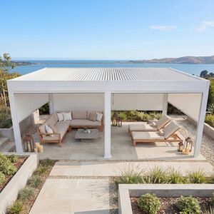 MCW Pergola L46 mit Seitenwand Weiß 11cm-Alu-Gestell 3x6m MCW Pergola L46 mit Seitenwand Weiß 11cm-Alu-Gestell 3x6m