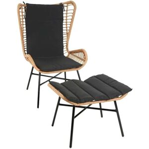 MCW Poly-Rattan Set G17b 2-teilig Naturfarben Kissen Anthrazit MCW Poly-Rattan Set G17b 2-teilig Naturfarben Kissen Anthrazit