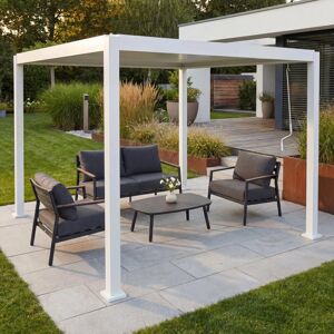 MCW Pergola P65 Lamellen-Pavillon 10cm-Aluminium-Gestell 3x3m Weiß MCW Pergola P65 Lamellen-Pavillon 10cm-Aluminium-Gestell 3x3m Weiß