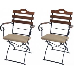 MCW 2er-Set Biergartenstuhl J40 Gastronomie-Qualität Hellbraun Polster Sandfarben MCW 2er-Set Biergartenstuhl J40 Gastronomie-Qualität Hellbraun Polster Sandfarben
