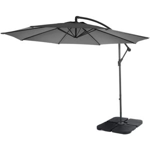 MCW Ampelschirm Terni Ø 3m Neigbar Grau mit Ständer MCW Ampelschirm Terni Ø 3m Neigbar Grau mit Ständer