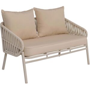 MCW Aluminium-Gartenbank P90 Seilgeflecht Rope Stoff/Textil Creme MCW Aluminium-Gartenbank P90 Seilgeflecht Rope Stoff/Textil Creme