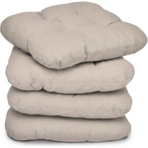 Beautissu Lisa Stuhlkissen 40x40x8cm Taupe 4tlg Beautissu Lisa Stuhlkissen 40x40x8cm Taupe 4tlg