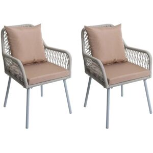 MCW Gartenstuhl O12 2er-Set Sitz-/Rückenpolster Aluminium Grau Bezug Taupe MCW Gartenstuhl O12 2er-Set Sitz-/Rückenpolster Aluminium Grau Bezug Taupe