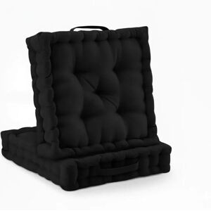 Beautissu Mila Stuhlkissen 50x50x10cm Schwarz 2tlg Beautissu Mila Stuhlkissen 50x50x10cm Schwarz 2tlg