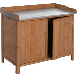 MCW Gartenschrank mit Arbeitsplatte L69 Pflanztisch Holz 86x104x52cm Braun MCW Gartenschrank mit Arbeitsplatte L69 Pflanztisch Holz 86x104x52cm Braun