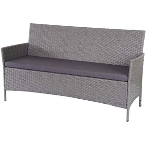 MCW 3-Sitzer Poly-Rattan Gartenbank Hamar Grau Kissen anthrazit MCW 3-Sitzer Poly-Rattan Gartenbank Hamar Grau Kissen anthrazit