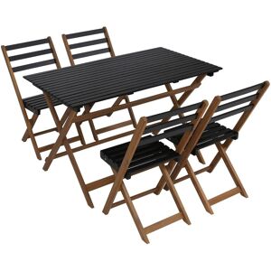 MCW Sitzgruppe P72 Akazie Holz Klappbar Natur-Schwarz MCW Sitzgruppe P72 Akazie Holz Klappbar Natur-Schwarz