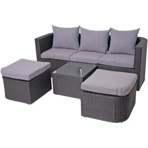 MCW Lounge-Set J37 4-Teilig Anthrazit Kissen Hellgrau MCW Lounge-Set J37 4-Teilig Anthrazit Kissen Hellgrau