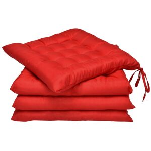 Beautissu 4er Set Stuhlkissen 40x40 mit Bändern Lea Rot Beautissu 4er Set Stuhlkissen 40x40 mit Bändern Lea Rot