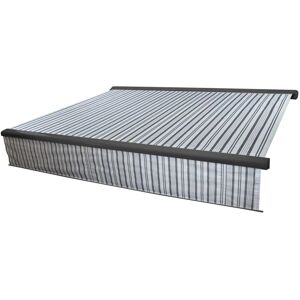 MCW Kassetten-Markise H124 Volant Ausfahrbar 5x3m Polyester Grau/Weiß Anthrazit MCW Kassetten-Markise H124 Volant Ausfahrbar 5x3m Polyester Grau/Weiß Anthrazit