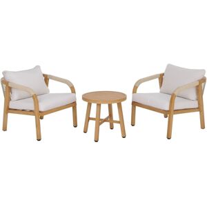 MCW Aluminium Lounge-Set P82 Stuhl Tisch Holz-Optik Creme MCW Aluminium Lounge-Set P82 Stuhl Tisch Holz-Optik Creme
