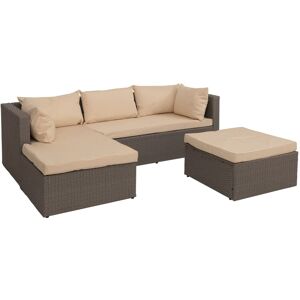 MCW Garnitur O46 3-teilig Grau Polster Beige MCW Garnitur O46 3-teilig Grau Polster Beige