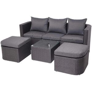 MCW Lounge-Set J37 4-Teilig Anthrazit Kissen Dunkelgrau MCW Lounge-Set J37 4-Teilig Anthrazit Kissen Dunkelgrau