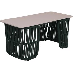 MCW Loungetisch P90 Seilgeflecht Sinterstein 43x90x45cm Grün Platte Creme MCW Loungetisch P90 Seilgeflecht Sinterstein 43x90x45cm Grün Platte Creme