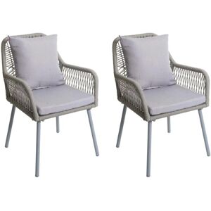 MCW Gartenstuhl O12 2er-Set Sitz-/Rückenpolster Aluminium Grau Bezug Grau MCW Gartenstuhl O12 2er-Set Sitz-/Rückenpolster Aluminium Grau Bezug Grau
