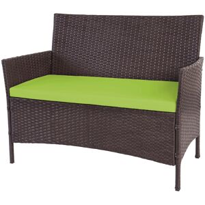 MCW Poly-Rattan Gartenbank Hamar Braun-meliert Kissen Grün MCW Poly-Rattan Gartenbank Hamar Braun-meliert Kissen Grün