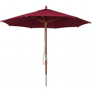 MCW Gastronomie Holz-Sonnenschirm C57b Rund Seilzug Stoßsicher Bordeaux MCW Gastronomie Holz-Sonnenschirm C57b Rund Seilzug Stoßsicher Bordeaux